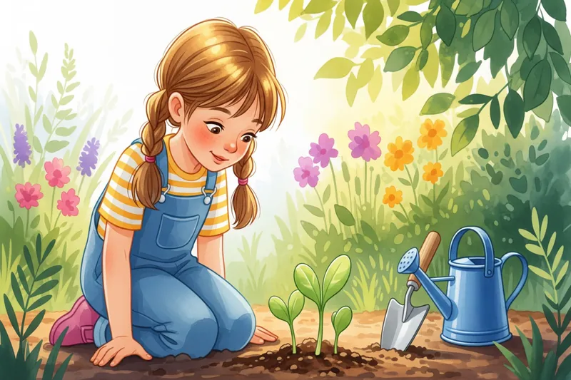 Ilustrație: Fetița și Semințele Uitate